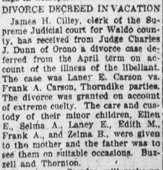 Notice in the Bangor Daily News, 4 July 1924 Notice in the Bangor Daily News, 4 July 1924