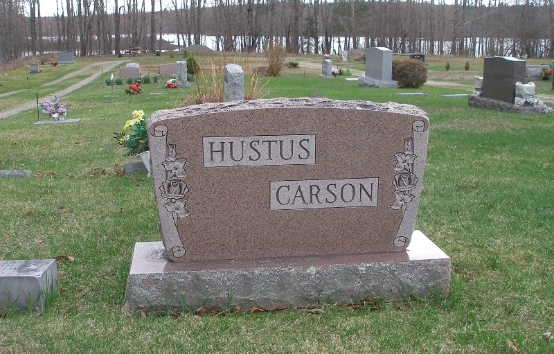 Carson/Hustus Family Stone (Photo courtesy of FindAGrave user "Dale & Patti") Carson/Hustus Family Stone (Photo courtesy of FindAGrave user "Dale & Patti")