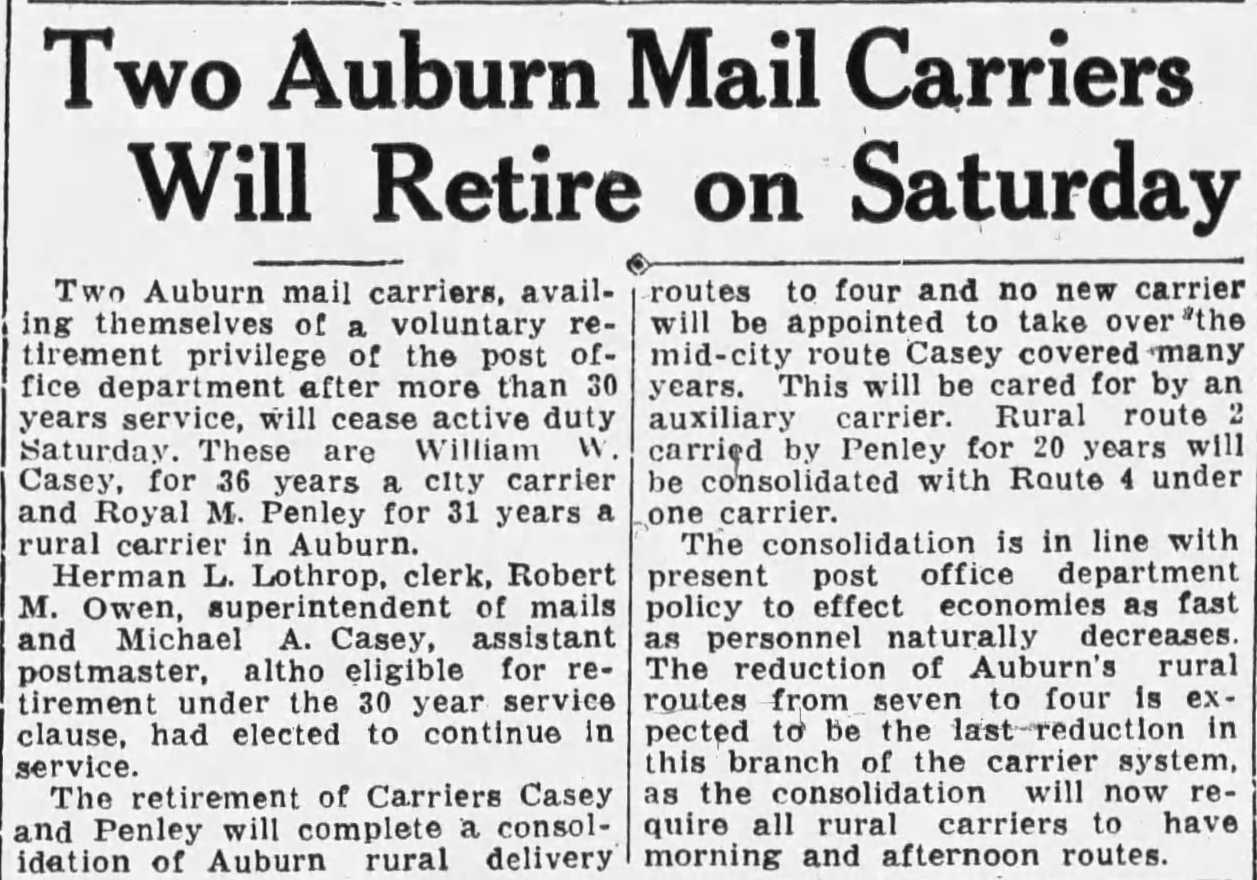 Article in The Lewiston Evening Journal, 26 September 1933