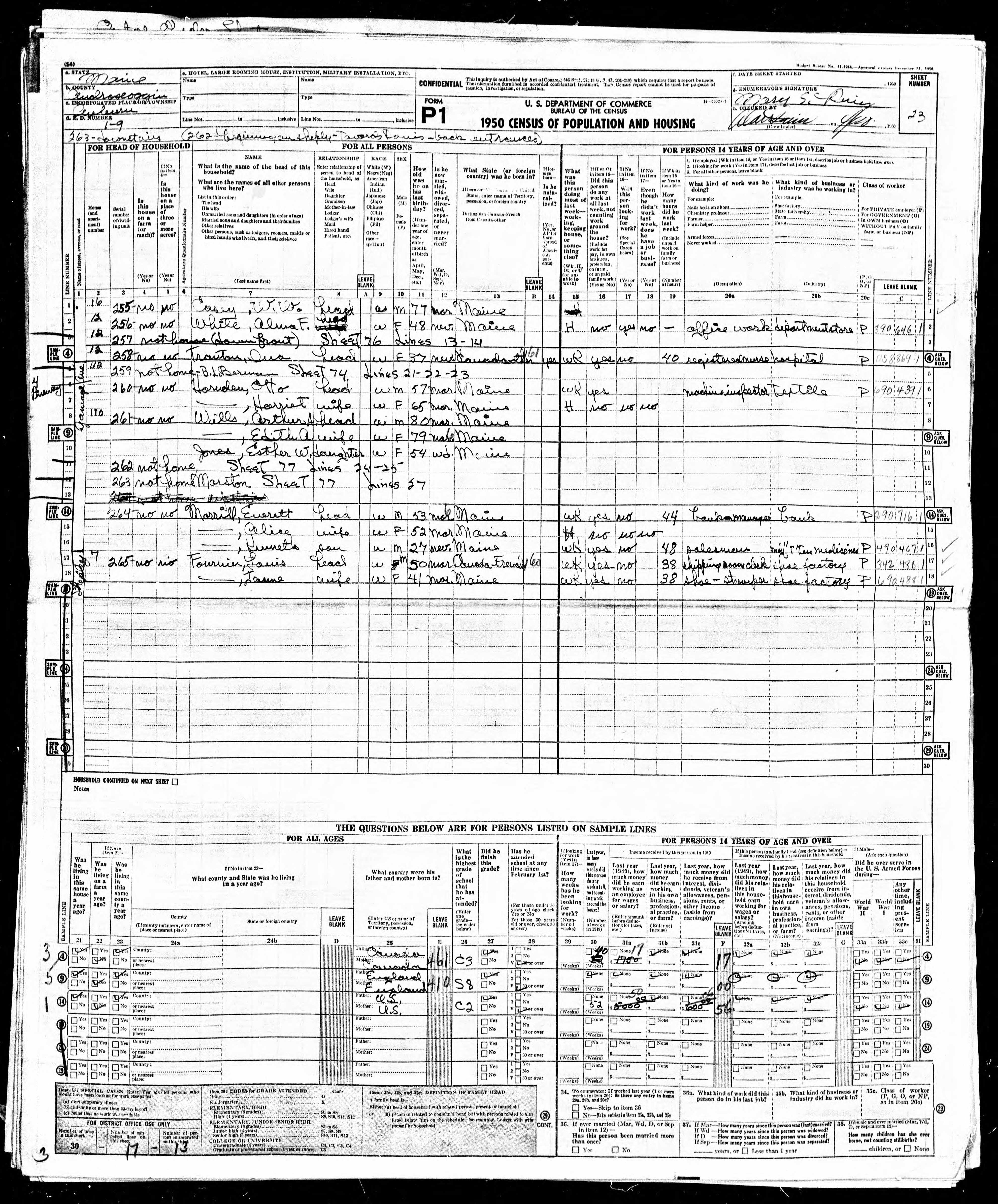 1950 US Census — Auburn, Maine