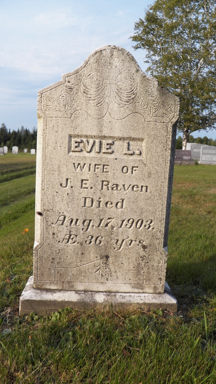 Evie L. Raven Gravestone - Woodland Cemetery