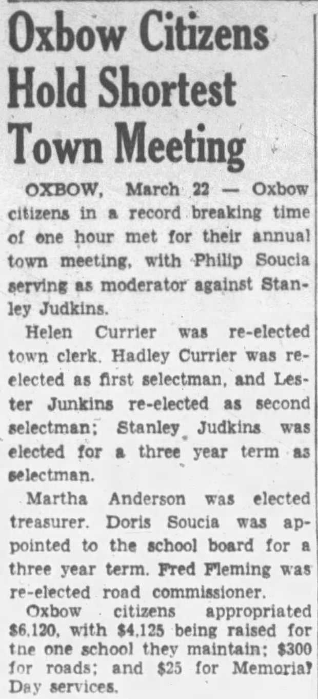 Article from Bangor Daily News, 23 March 1954 Article from Bangor Daily News, 23 March 1954