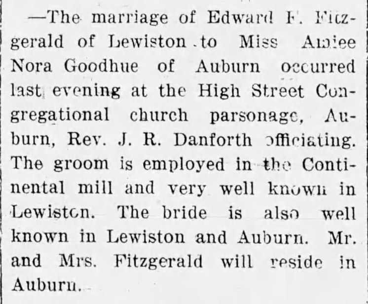 Notice in The Lewiston Daily Sun, 28 November 1901