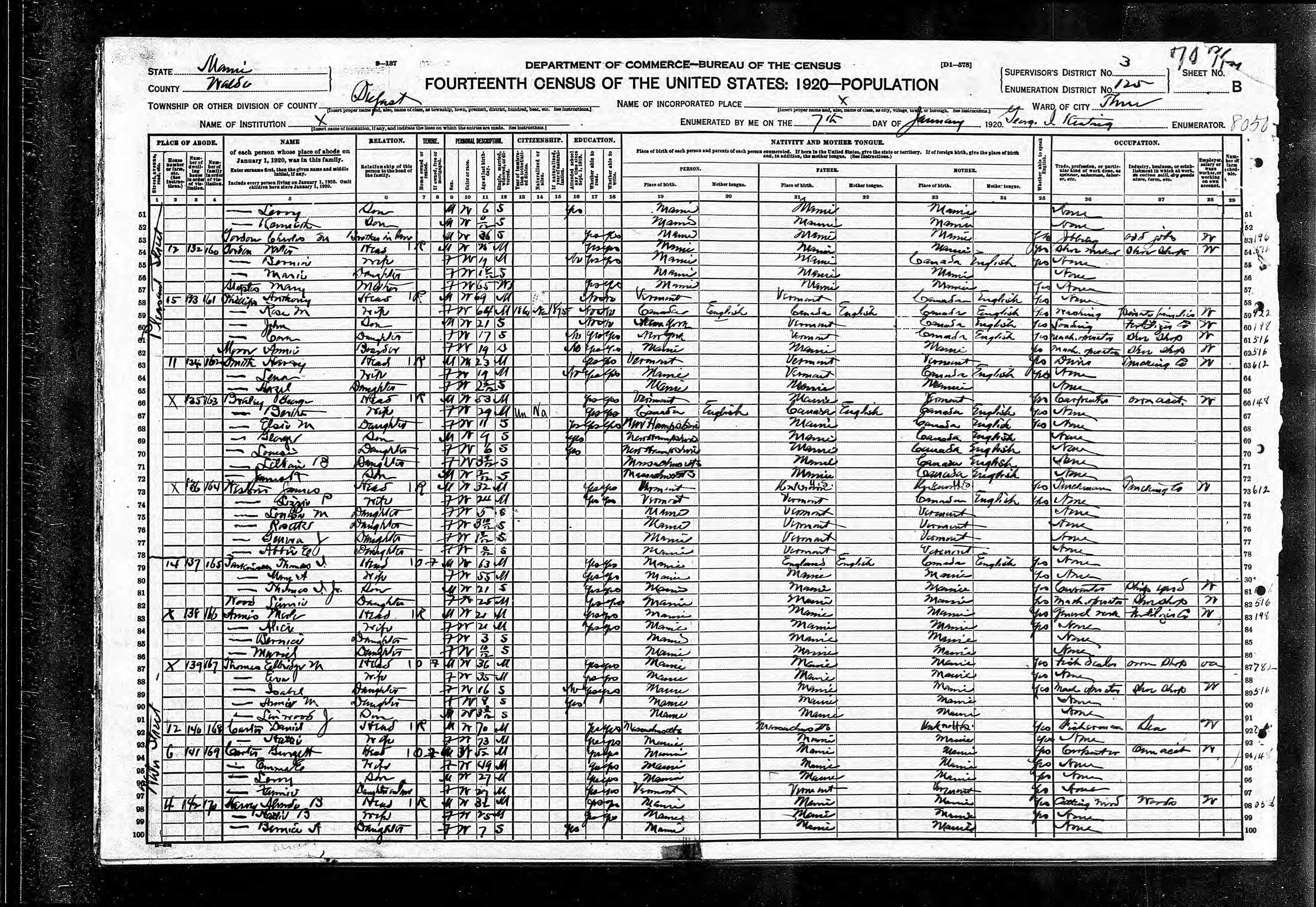 1920 US Census — Belfast, Maine (part 2) 1920 US Census — Belfast, Maine (part 2)