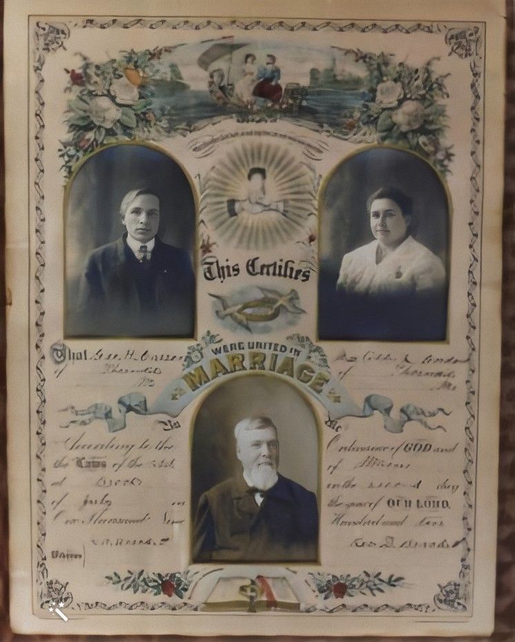 Marriage Certificate for George H. Carson and Addie L. Gordon — Courtesy of Debbie Littlefield Bird Marriage Certificate for George H. Carson and Addie L. Gordon — Courtesy of Debbie Littlefield Bird