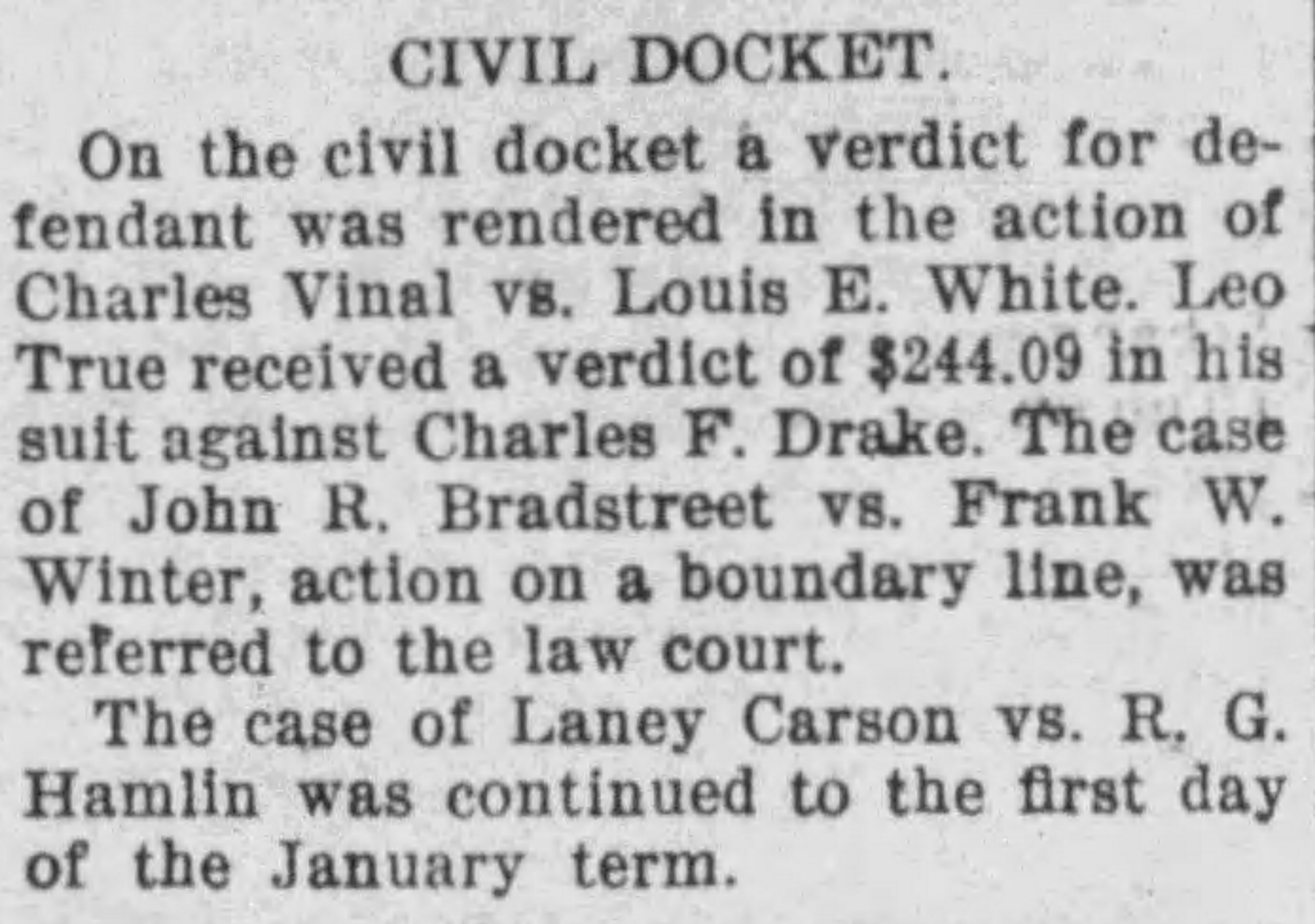 Notice from the Bangor Daily News, 1 October 1919 Notice from the Bangor Daily News, 1 October 1919