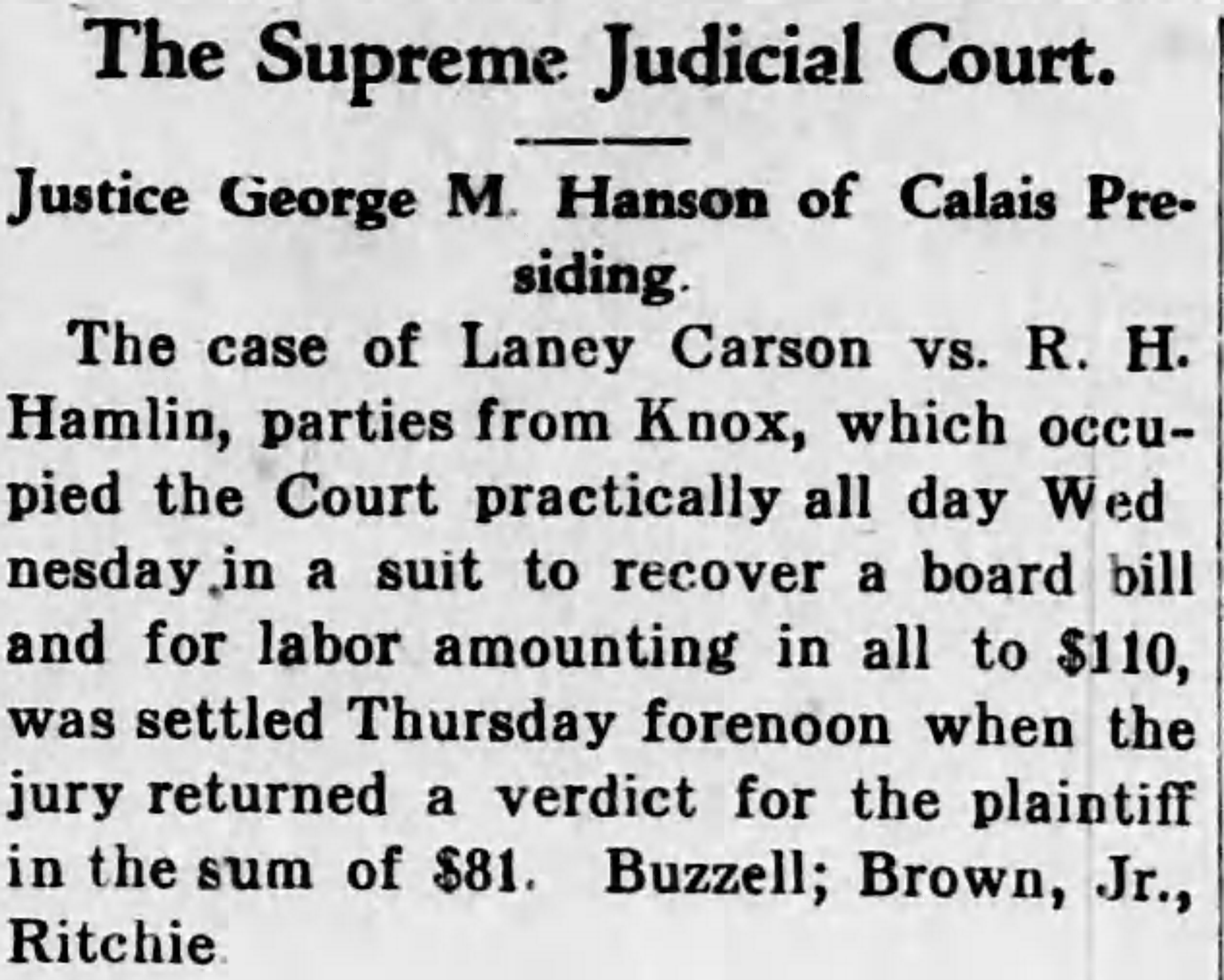 Notice from The Republican Journal, 15 January 1920 Notice from The Republican Journal, 15 January 1920