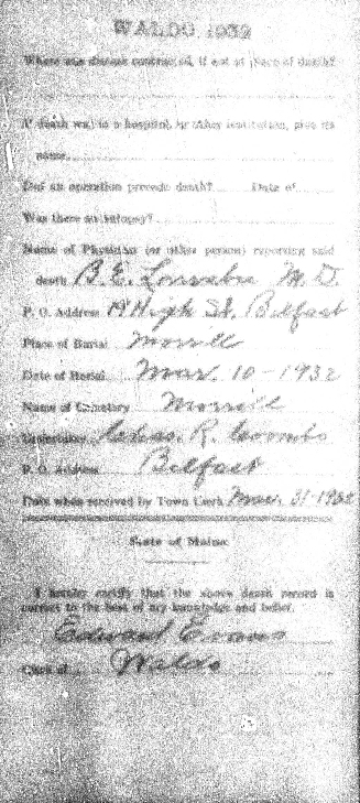 Death Record (back) — Laney E. King Death Record (back) — Laney E. King