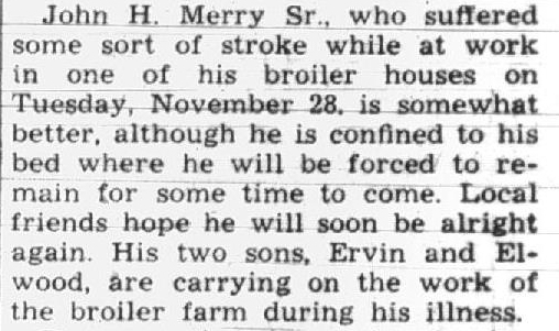 Note from The Republican Journal, 7 December 1950 Note from The Republican Journal, 7 December 1950