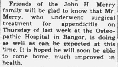 Note from The Republican Journal, 28 February 1952 Note from The Republican Journal, 28 February 1952