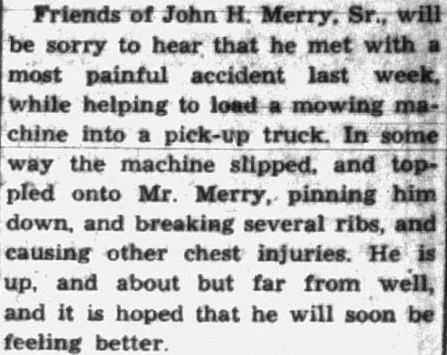 Note from The Republican Journal, 29 September 1955 Note from The Republican Journal, 29 September 1955