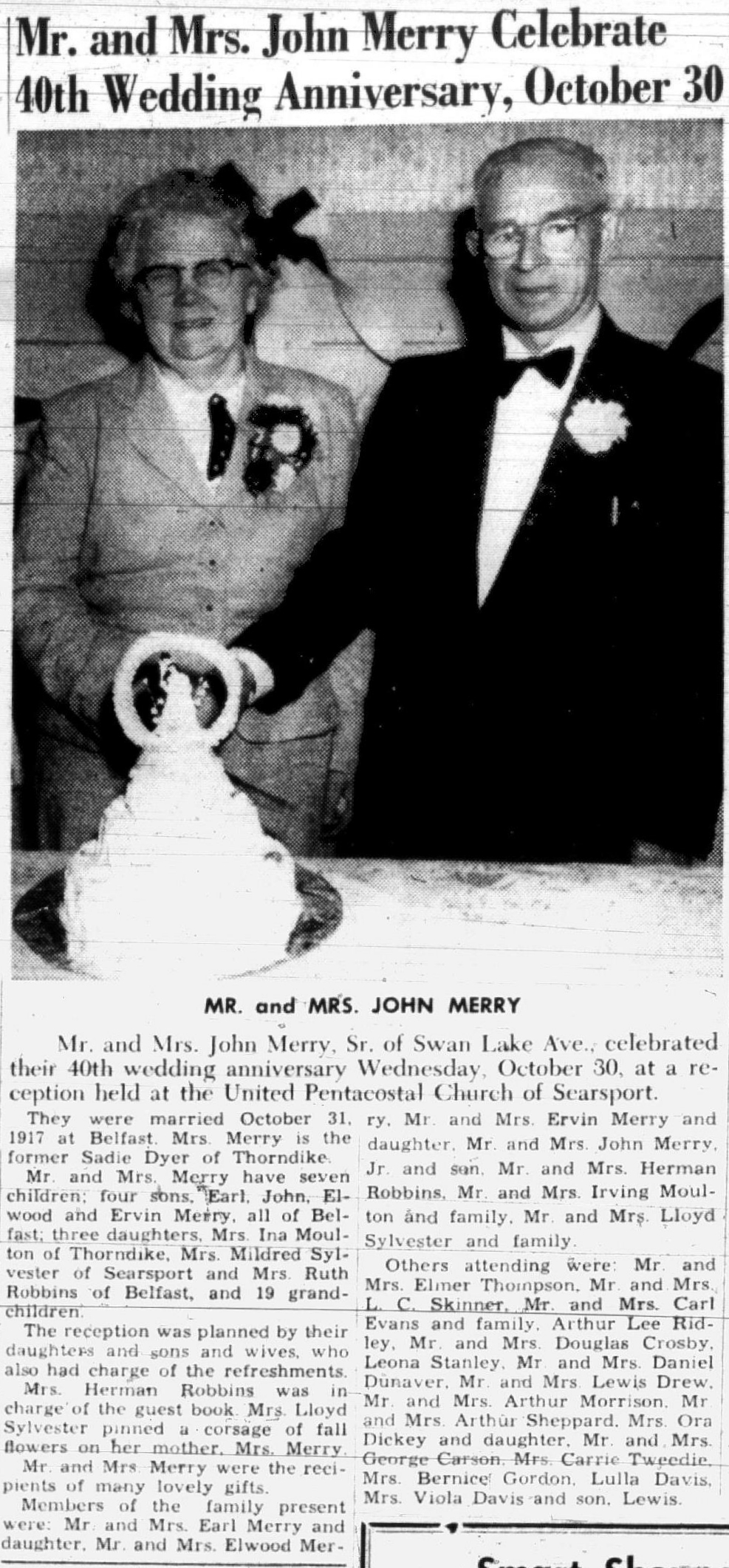 Article from The Republican Journal, 7 November 1957 Article from The Republican Journal, 7 November 1957