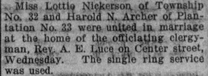 Local News Item from the Bangor Daily News, 1 October 1914 Local News Item from the Bangor Daily News, 1 October 1914