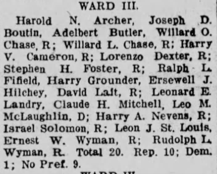 Local News Item from the Bangor Daily News, 24 March 1919 Local News Item from the Bangor Daily News, 24 March 1919