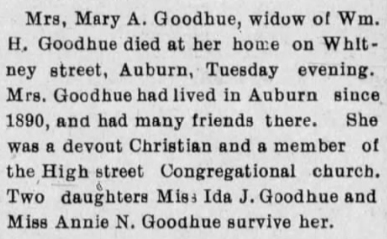Mary Ann Goodhue Obituary