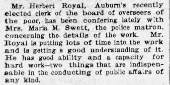 Article in Lewiston Daily Sun, 10 April 1901