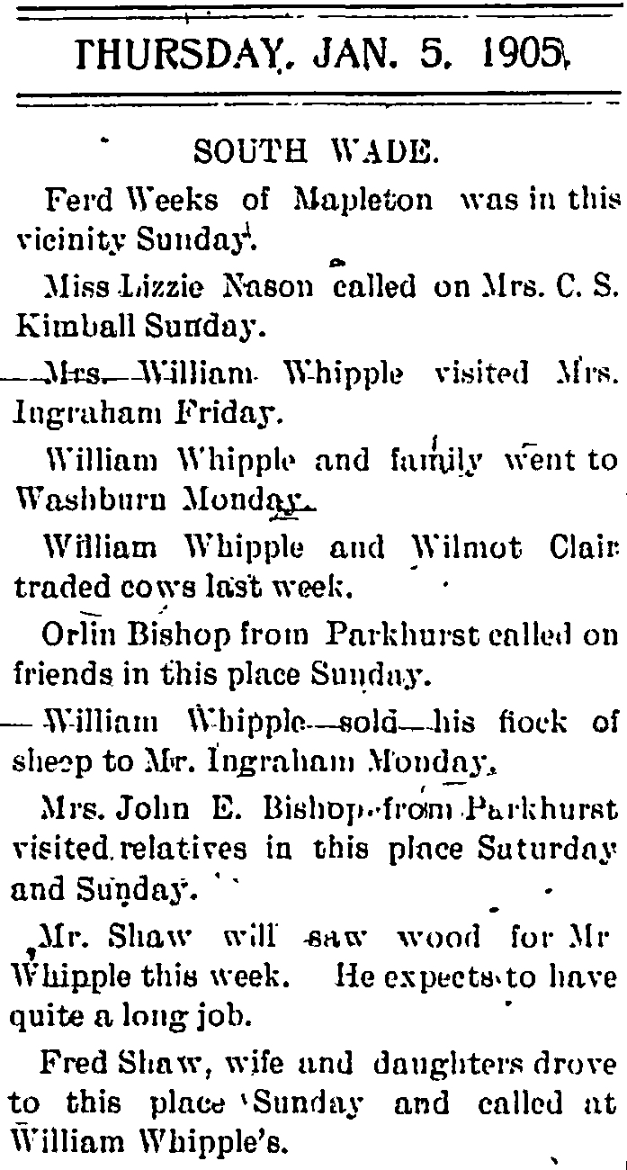note from The Independent, 5 January 1905 note from The Independent, 5 January 1905